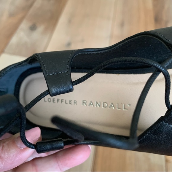 Loeffler Randall Dani Black Lace Up Flat Sandals - Picture 10 of 12